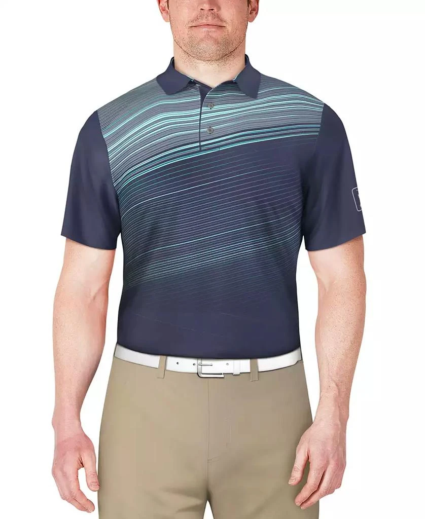PGA TOUR Men's Printed Stripe Polo Shirt 1