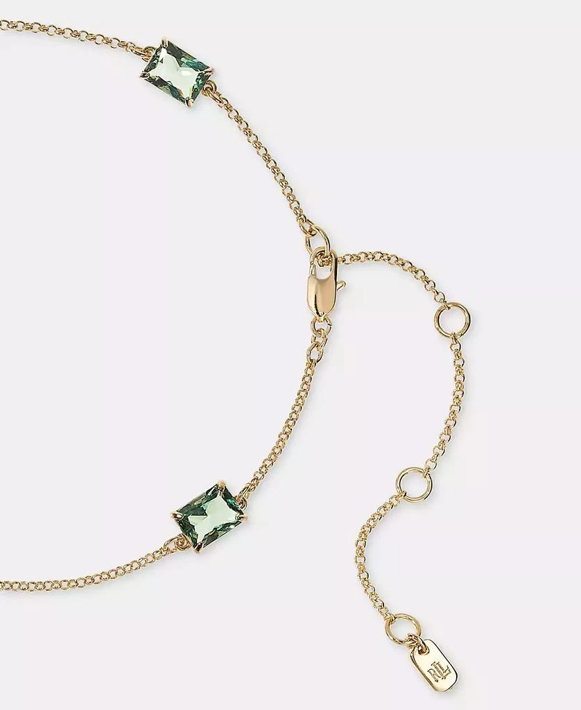 Ralph Lauren Gold-Tone Glass Stone Station Necklace. 16" + 3" extender 2