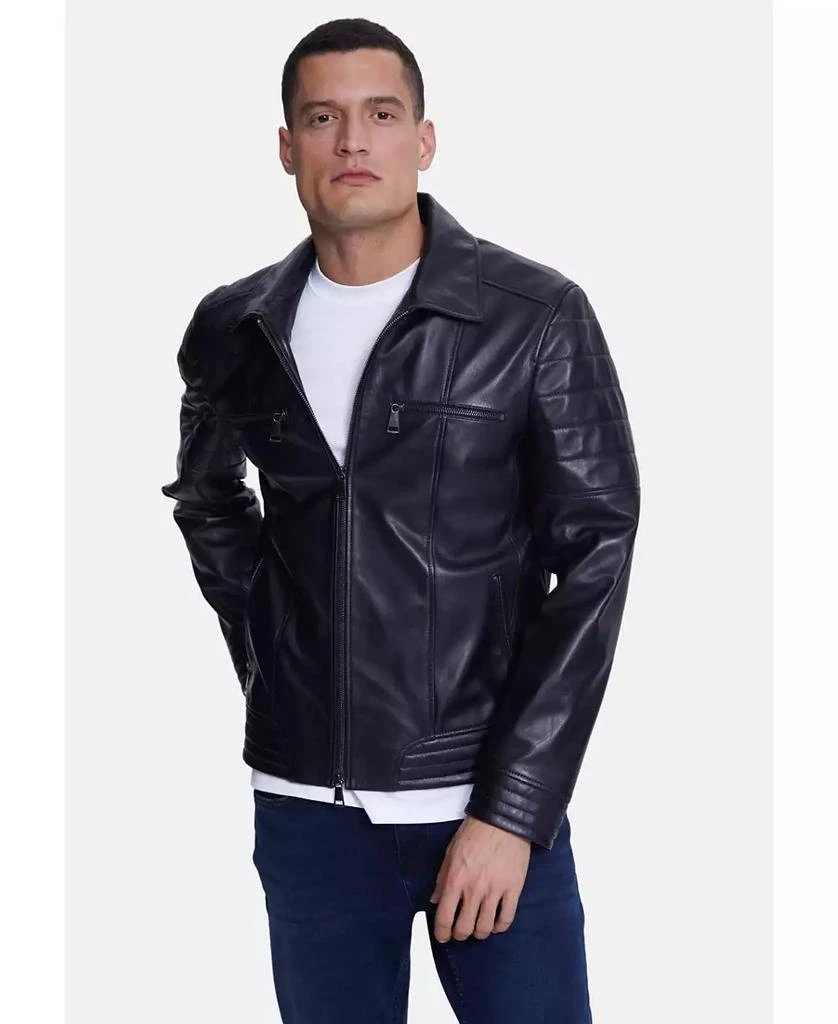 Furniq UK Men
s Fashion Leather Jacket, Nappa Black