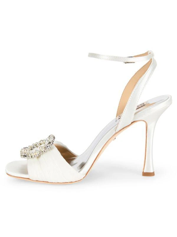 Badgley Mischka Nixie Embellished Leather Sandals 4