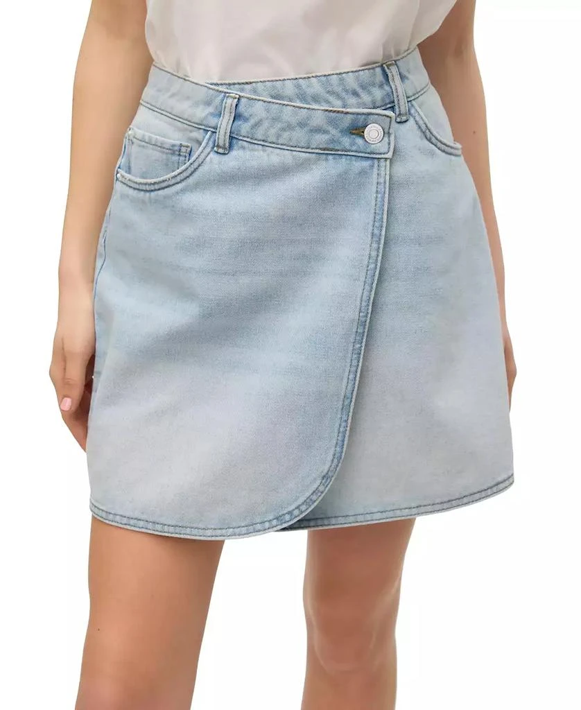 Vero Moda Women's Betty Wrap Denim Mini Skirt 3