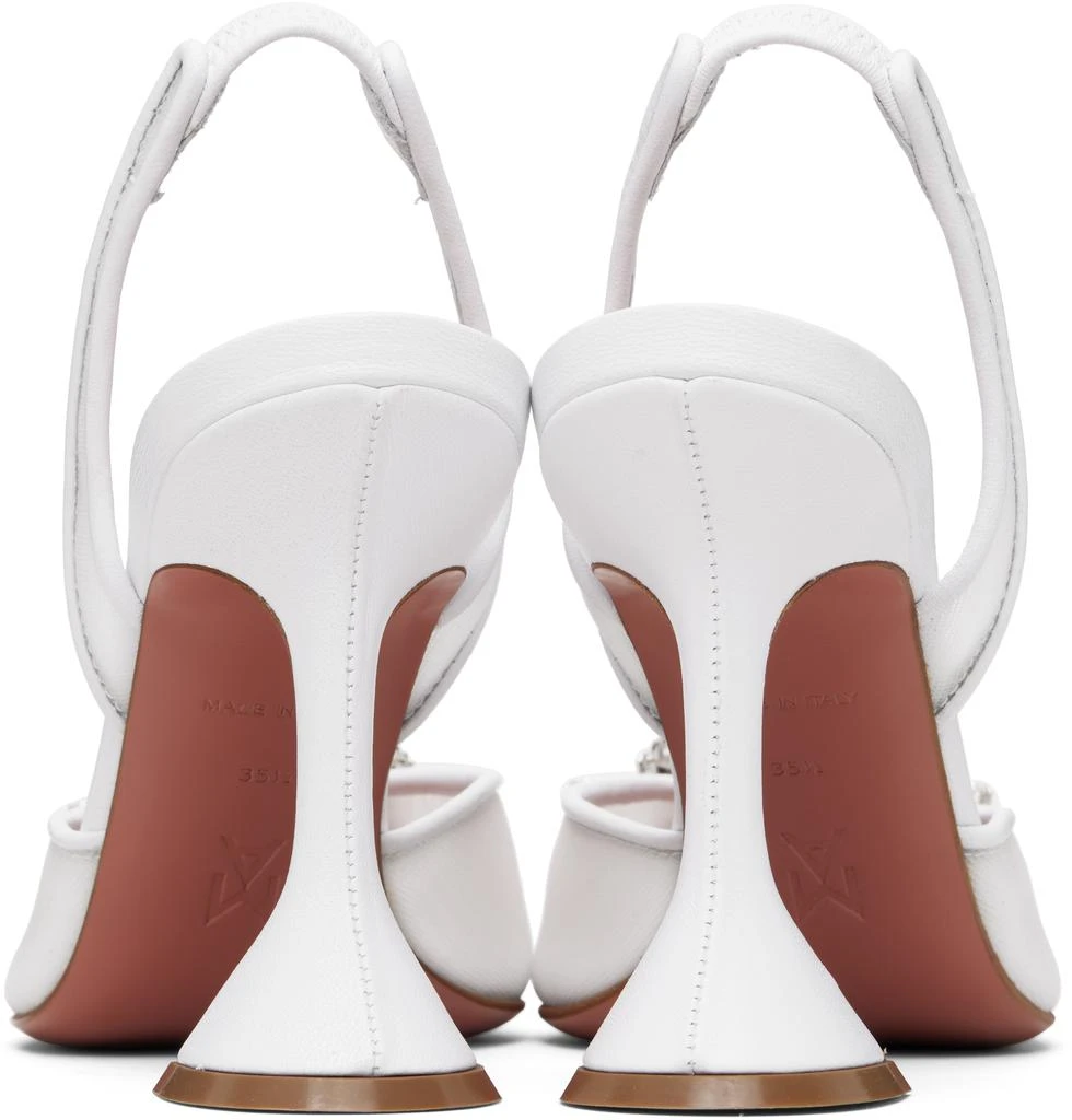 Amina Muaddi White Begum Sling 95 Heels 2