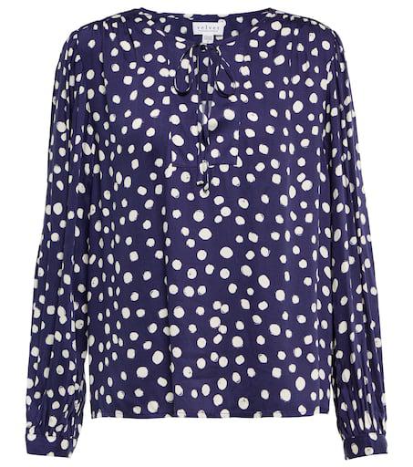 Velvet Marlow polka-dot satin top