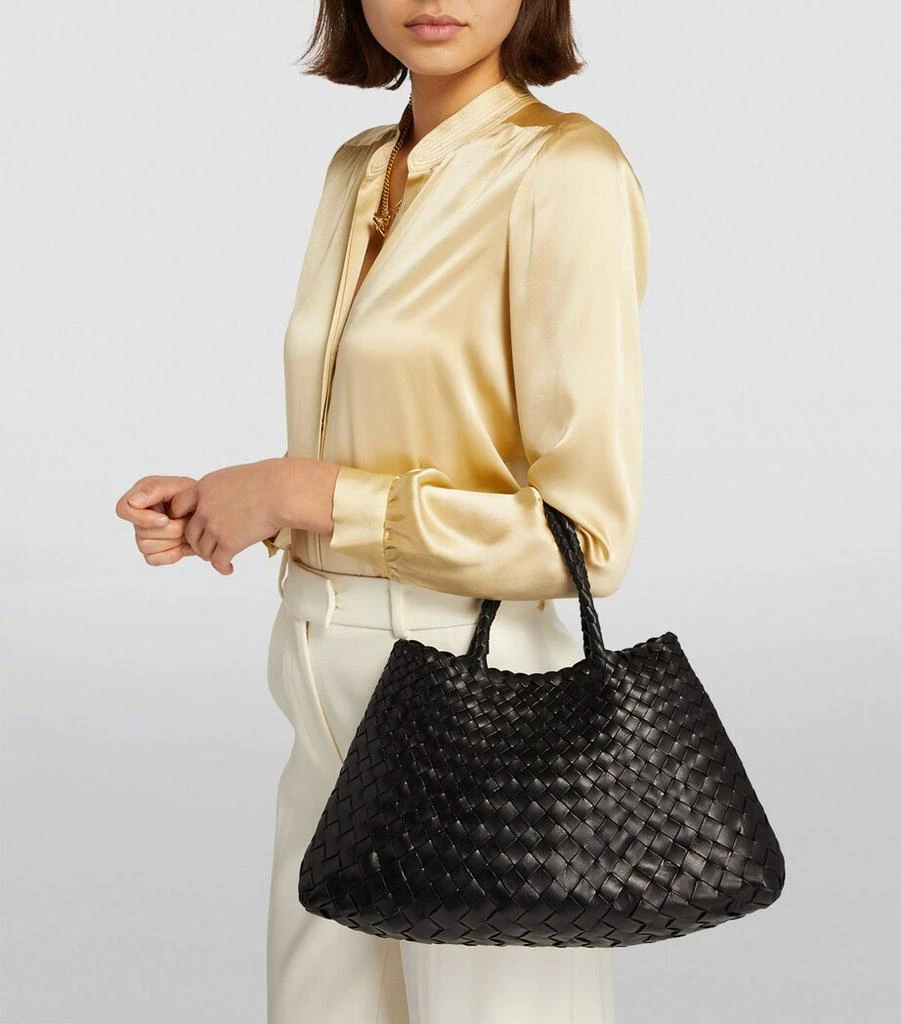 DRAGON DIFFUSION Small Leather Woven Santa Croce Tote Bag 5