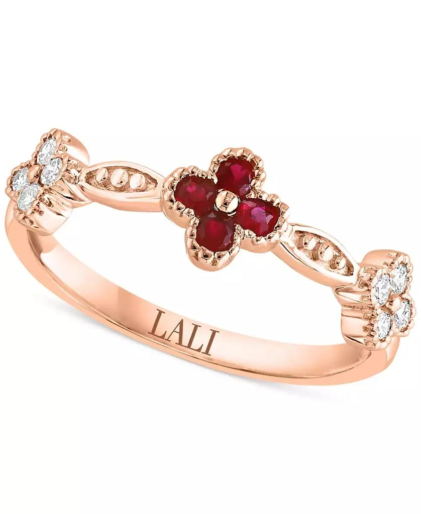 LALI Jewels Ruby (1/5 ct. t.w.) & Diamond (1/5 ct. t.w.) Ring in 14k Rose Gold 1