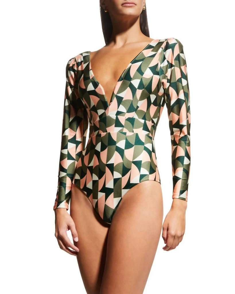 PatBO Plitka Geometric Print Rashguard In Multi 3