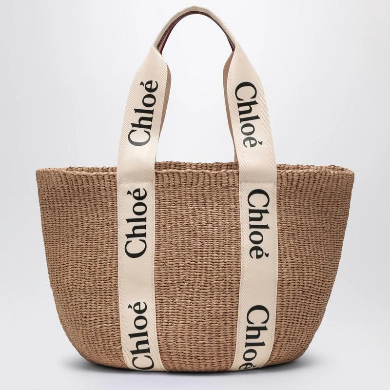 Chloé Woody large basket bag with white ribbon 1