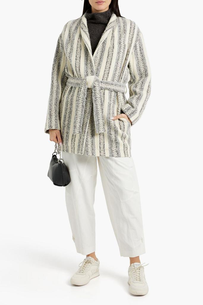 IRO Kiraz striped brushed tweed coat