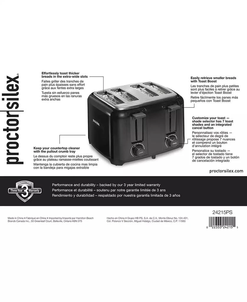 Proctor Silex Wide Slot 4-Slice Toaster 6