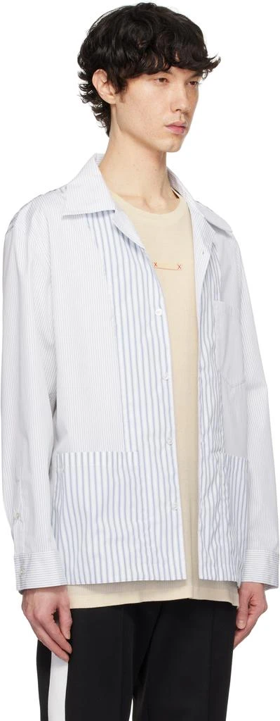 MAISON MARGIELA White & Blue Stripe Shirt 2
