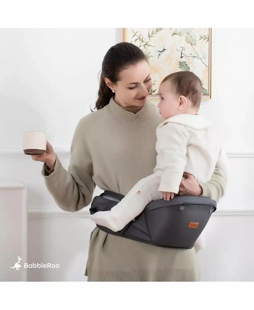 BabbleRoo Kids 6-in-1 Carrier with Hip Seat and Lumbar Support, Ergonomic
Adjustable for Newborn to with Sunshade, Navy Hearts 9