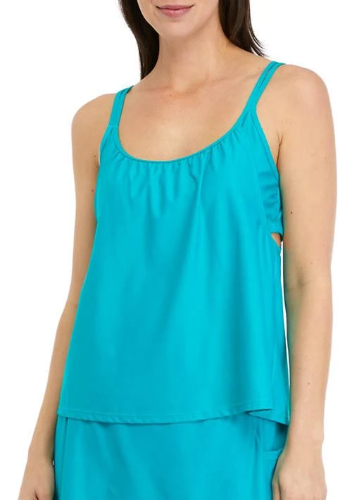 N Poolside Solid South Coast Double Up Tankini Swim Top 1