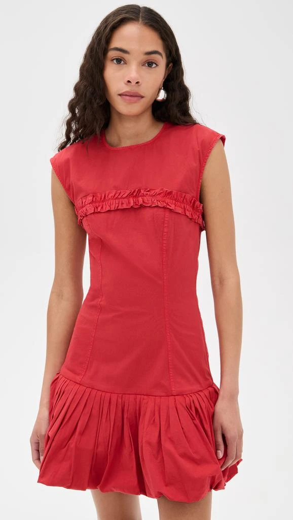 Ganni Washed Stretch Cotton Corset Mini Dress 6