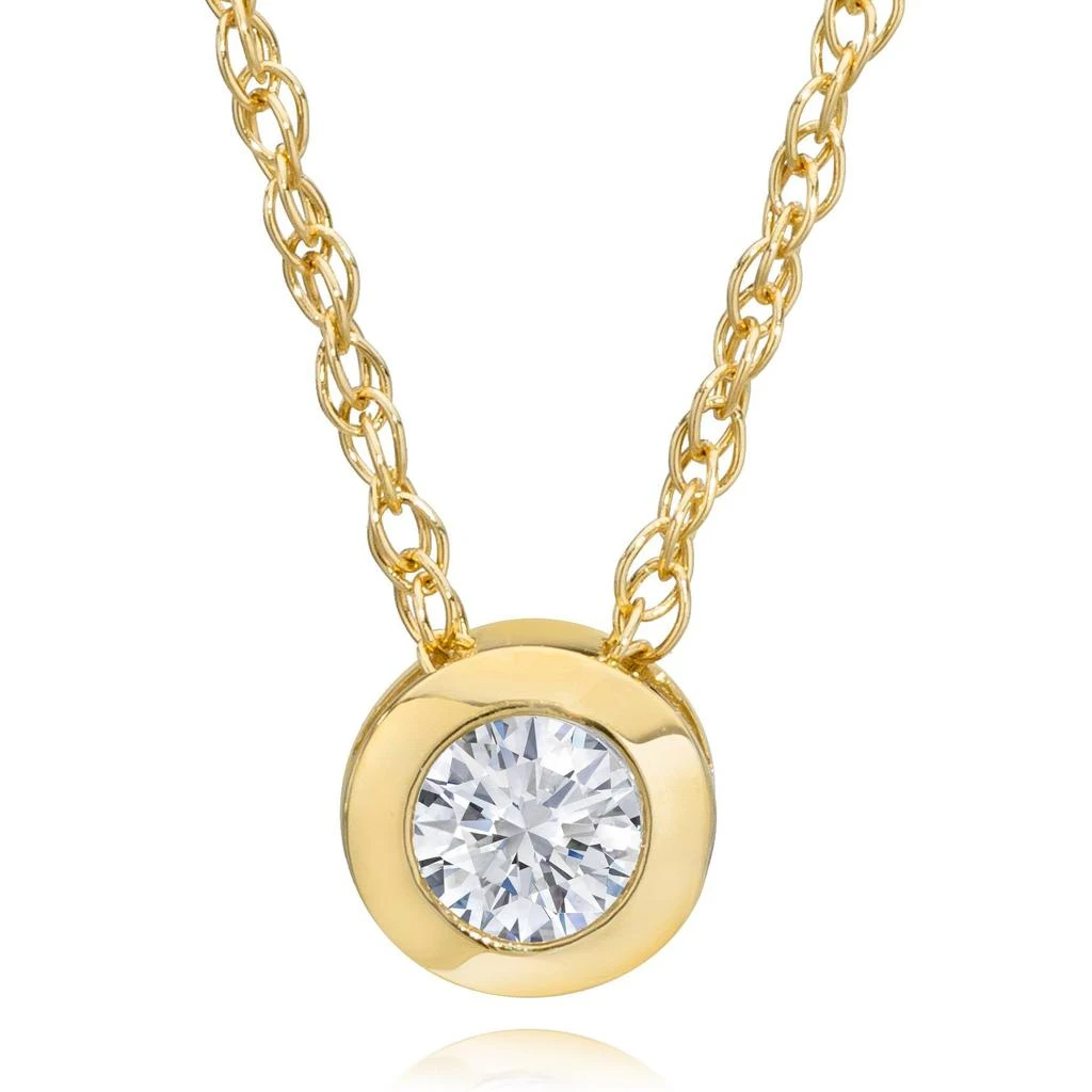 Pompeii3 1/4 Ct Diamond Solitaire Bezel Pendant in 14k White, Rose, Or Yellow Gold 7