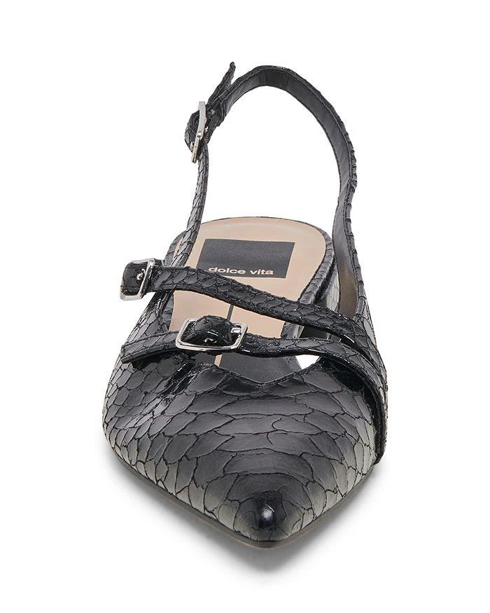 Dolce Vita Women's Pamla Croc Embossed Slingback Flats 8