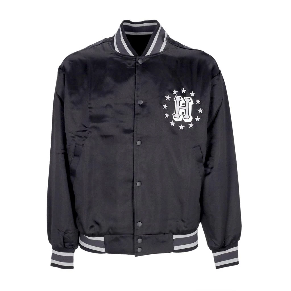 HUF Galactic Stack Baseball Jacket Men's Bomber Jacket Black 1