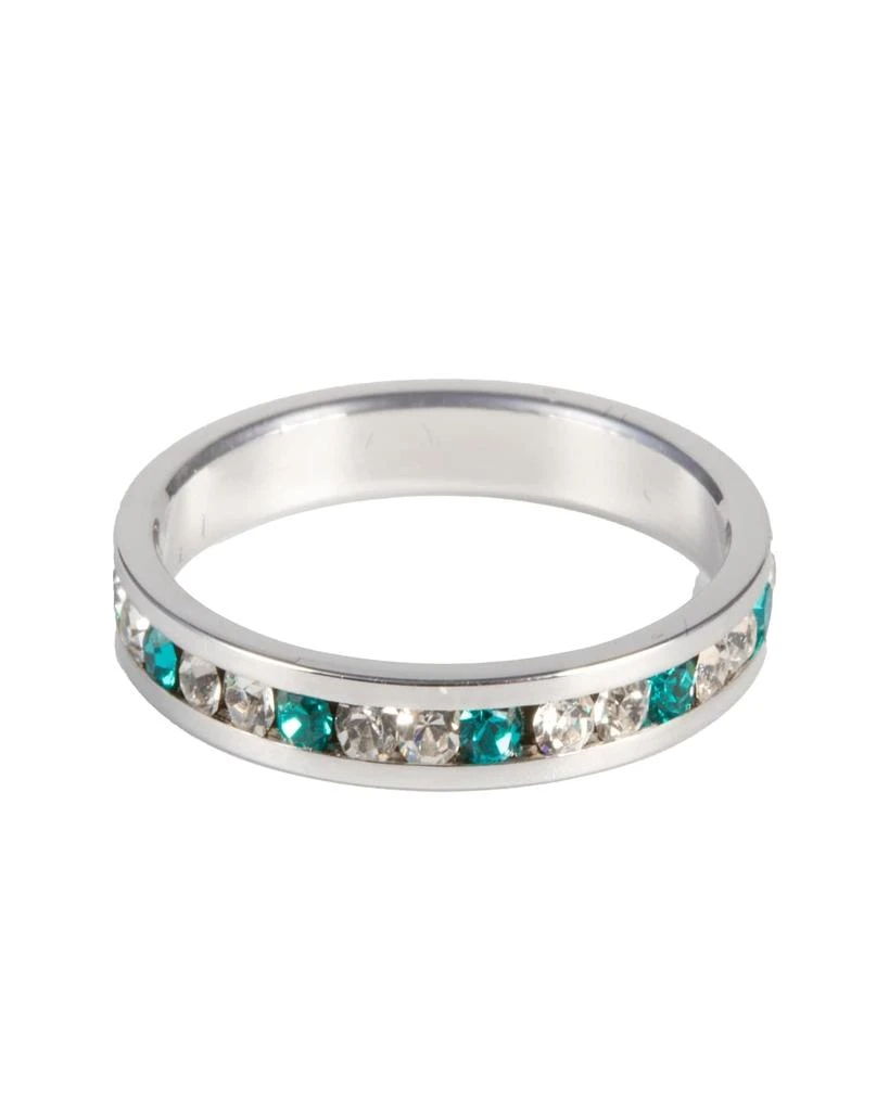 Traditions Jewelry Company Sterling Silver Alternating Crystal Eternity Ring 6