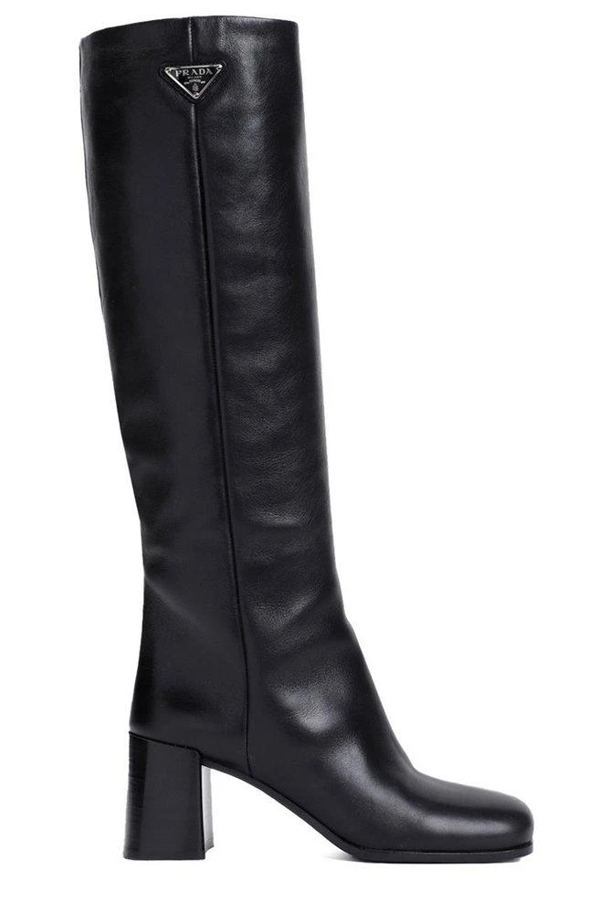 Prada Prada Logo-Plaque Block Heeled Boots 1