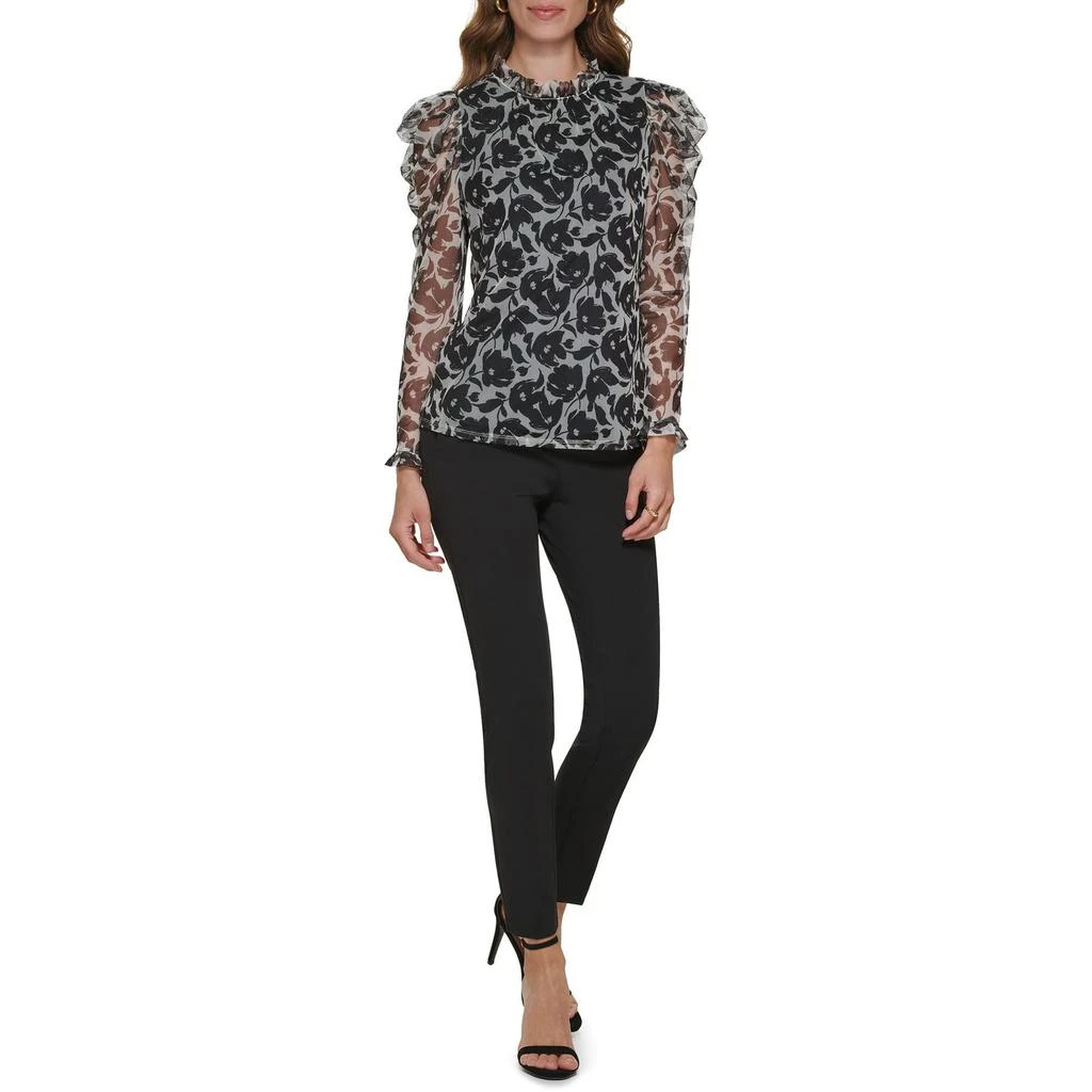 DKNY Long Sleeve Ruffle Neck Top 3
