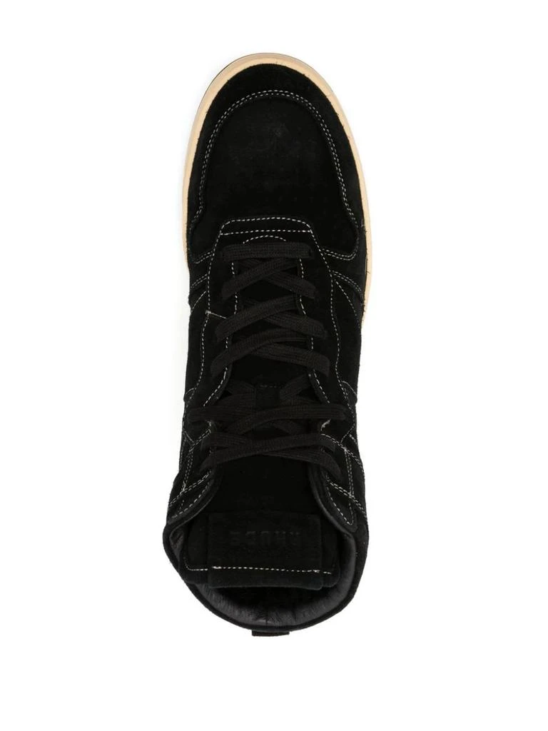 Rhude Black Rhecess High-top Suede Sneakers 4