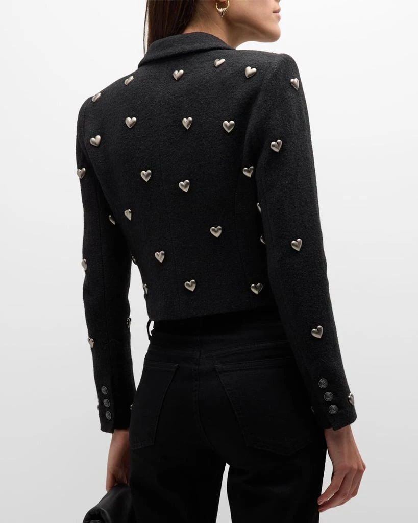 L'Agence Jen Cropped Blazer with Hearts 6
