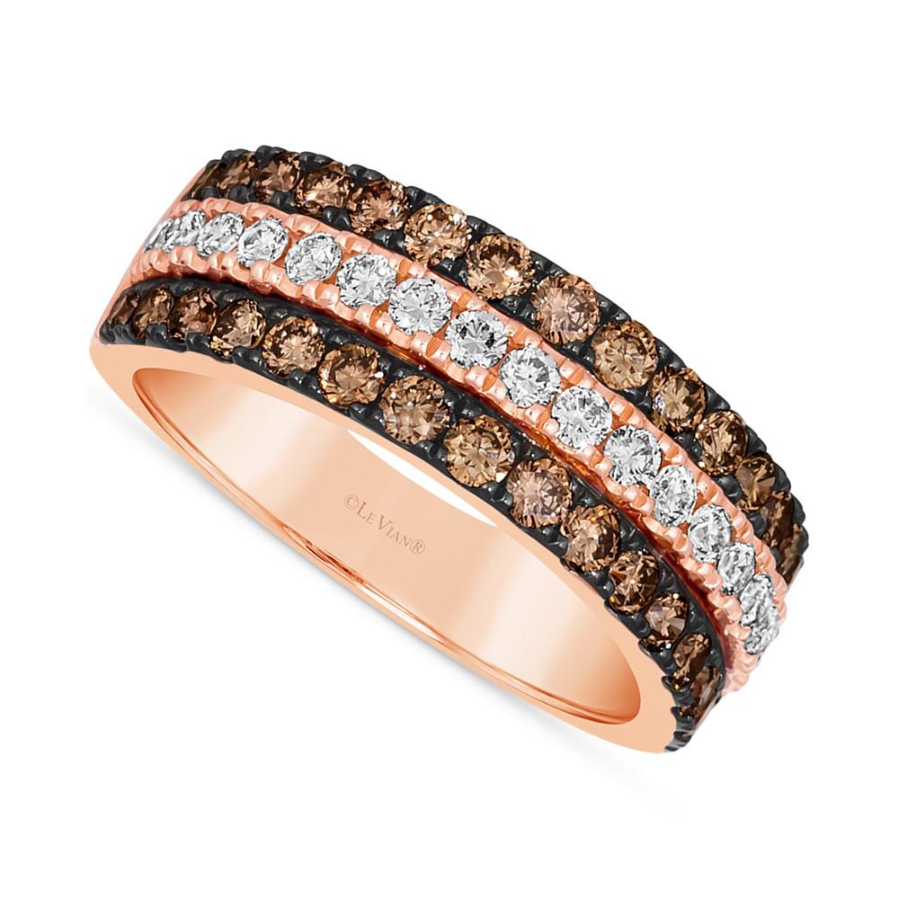 Le Vian Chocolate Diamond & Nude Diamond Triple Row Band (1-1/3 ct. t.w.) in 14k Rose Gold