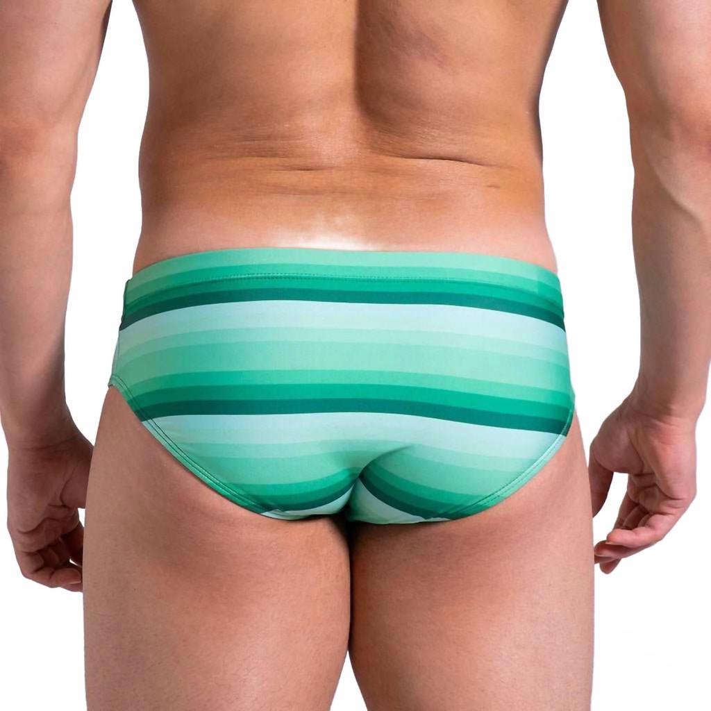 Abreu Clothing Men's Jungle Fade Slim Swim Brief In Green
