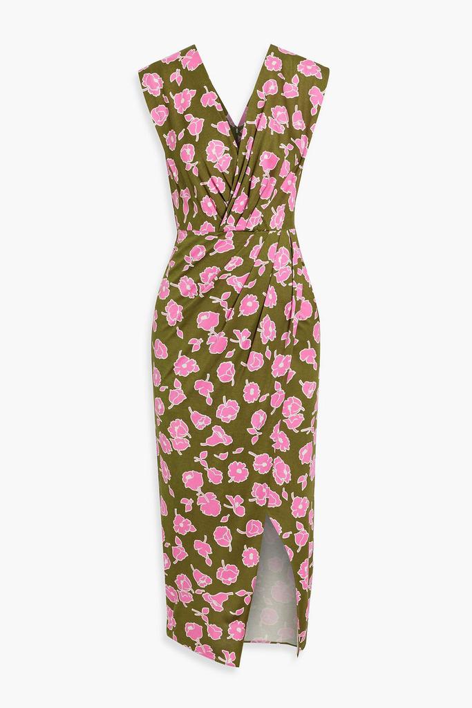 Diane von Furstenberg Hallie draped floral-print silk-jersey midi dress