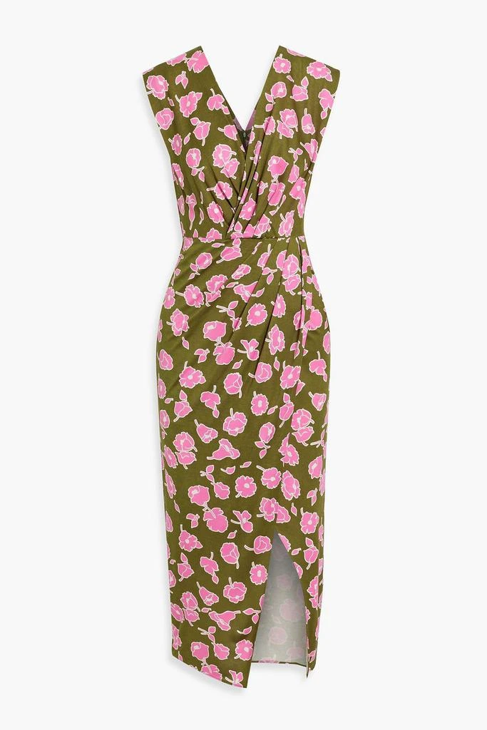 Diane von Furstenberg Hallie draped floral-print silk-jersey midi dress 1