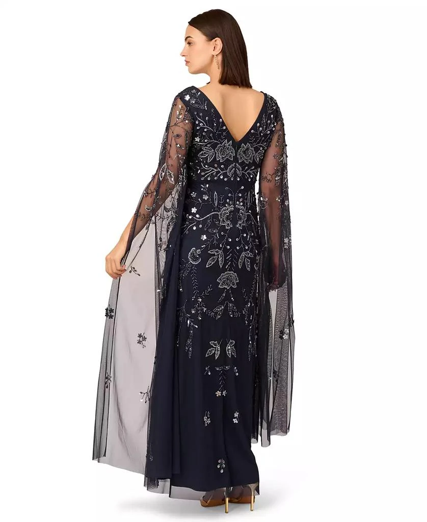 Adrianna Papell Women's Long-Sleeve Beaded Mesh Dress 3