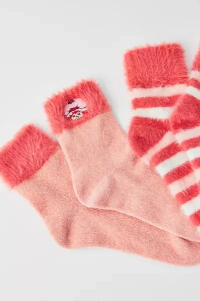 Urban Outfitters Strawberry Shortcake Chenille Mid Crew Sock 2-Pack 2