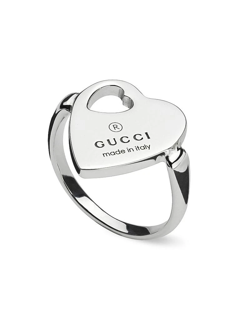 Gucci Trademark Sterling Silver Heart Ring