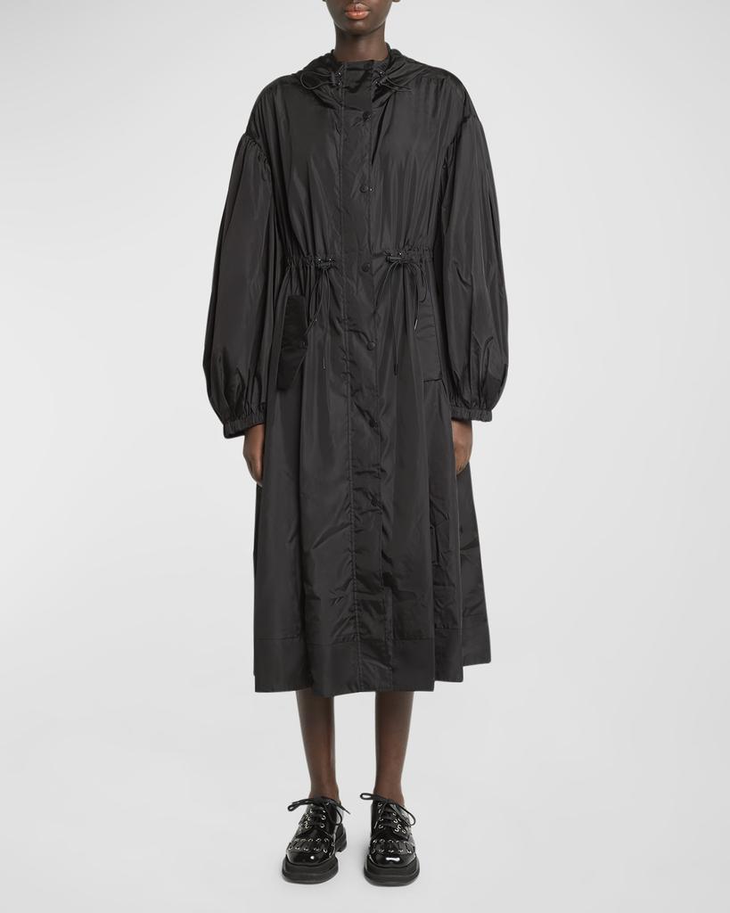 Simone Rocha Puff-Sleeve Hooded Trapeze Parka Jacket