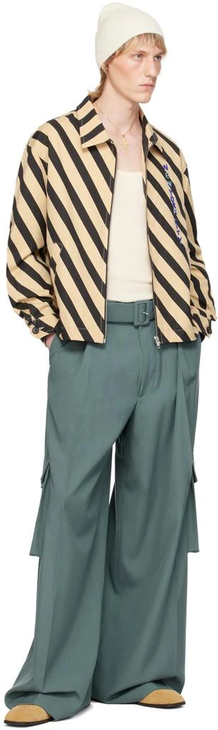 BODE Black & Beige Domino Stripe Jacket 4