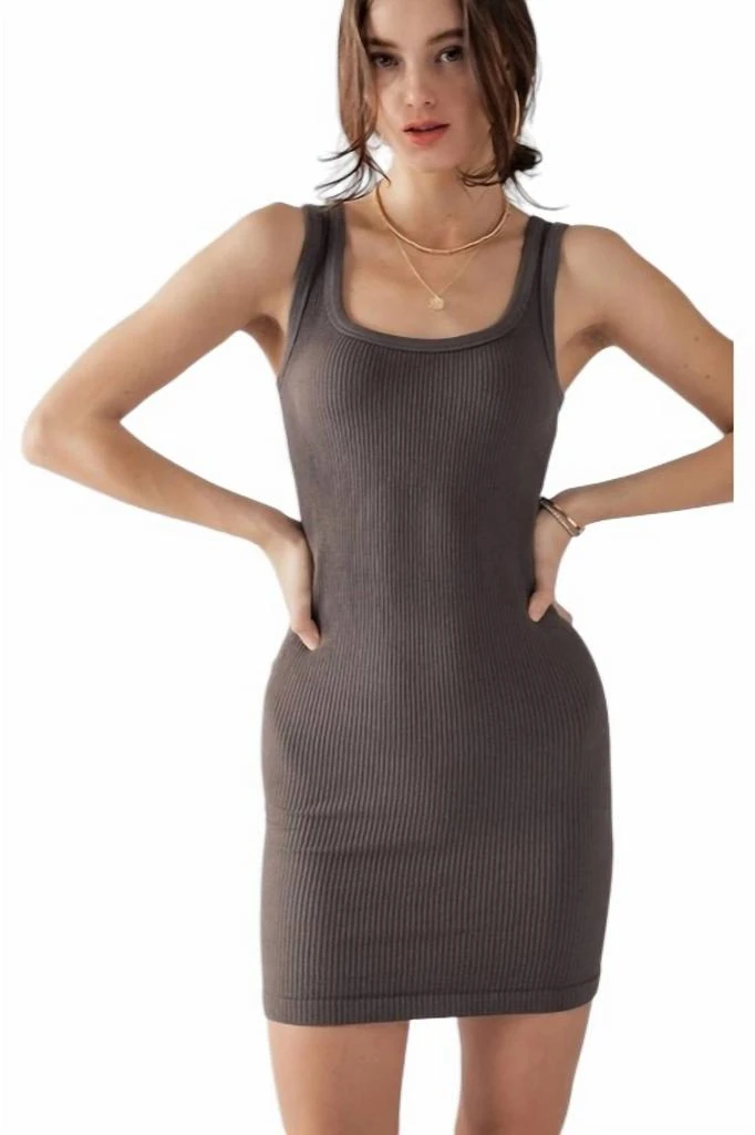 Bray Ribbed Bodycon Dress In Charcoal  On Sale Now with Up to 27% Off |  Discover Exclusive Deals & Savings at BeyondStyle  Authentic Urban Daizy  women|clothing|dresses with Limited-Time Discounts, Free