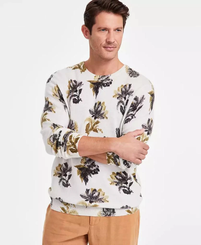Club Room Men's Harrison Regular-Fit Floral Cashmere Sweater, Created for Macy's 1