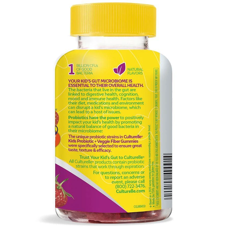 Culturelle Kids Daily Probiotic + Veggie Fiber Gummies Berry Blast 2