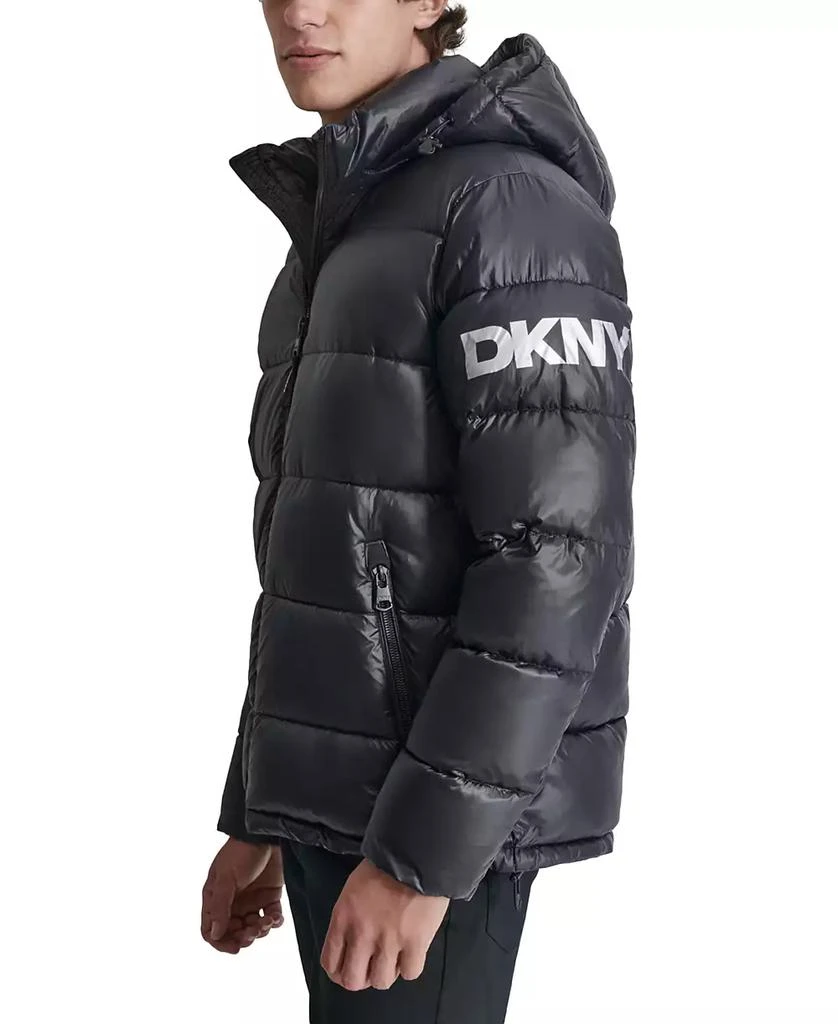 DKNY Men's Shiny Nylon Hooded Puffer Jacket 3