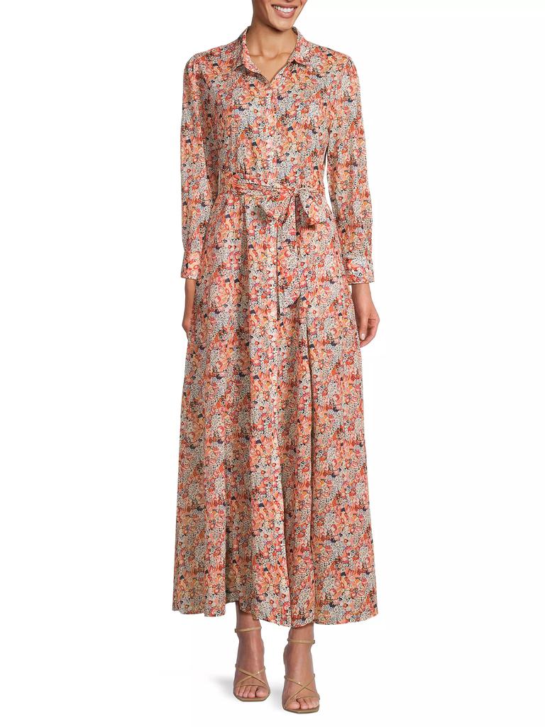 Birds of Paradis Eliot Floral Cotton Midi-Dress