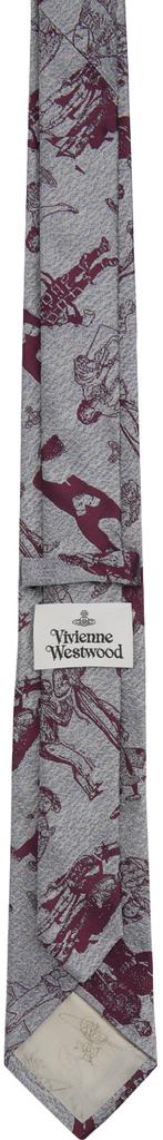 Vivienne Westwood Gray & Purple Evolution Of Man Tie