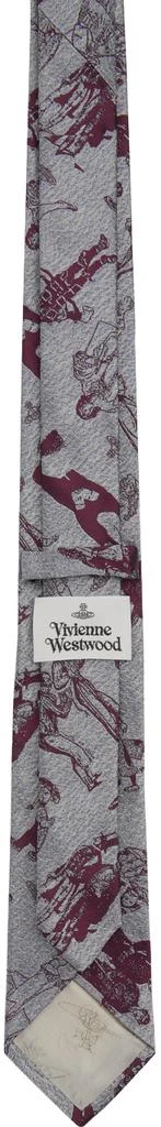 Vivienne Westwood Gray & Purple Evolution Of Man Tie 2