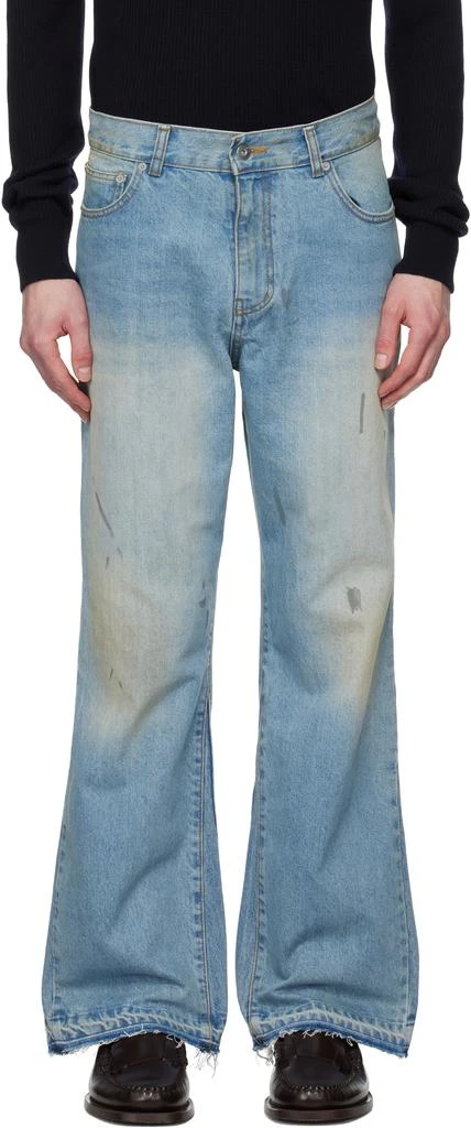 Tonywack Blue Flared-Leg Reconstructed Jeans 1