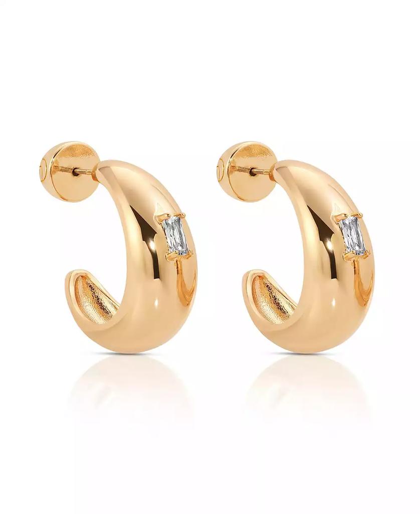 Ettika Jewelry Oval Dome Baguette Hoop Earrings
