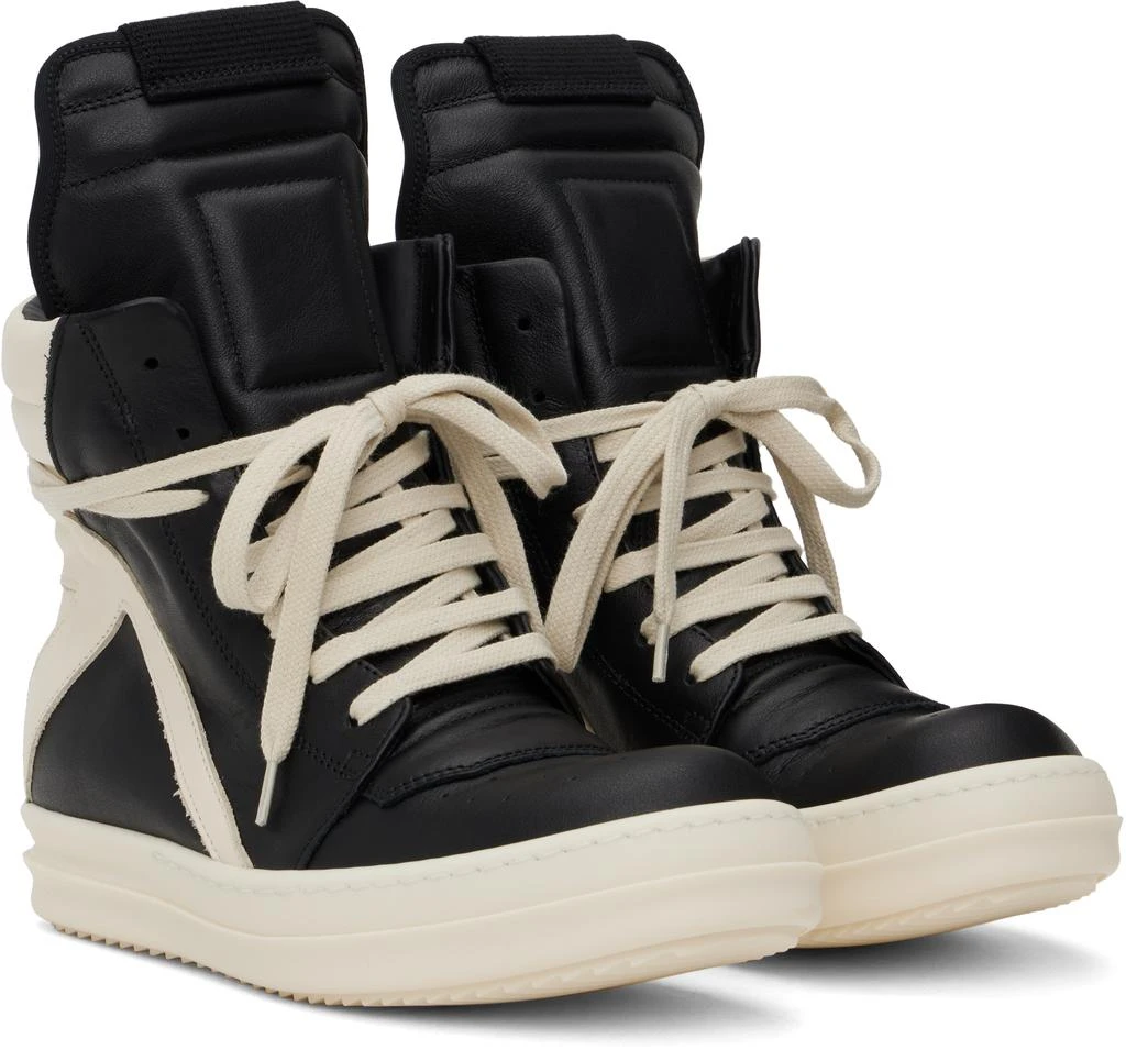 Rick Owens Black & Off-White Hollywood Geobasket Sneakers 4