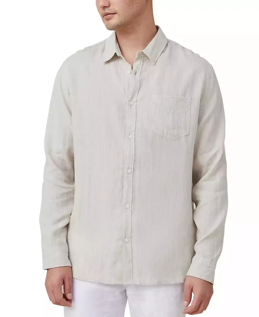 Cotton On Men's Linen Long Sleeve Shirt 1