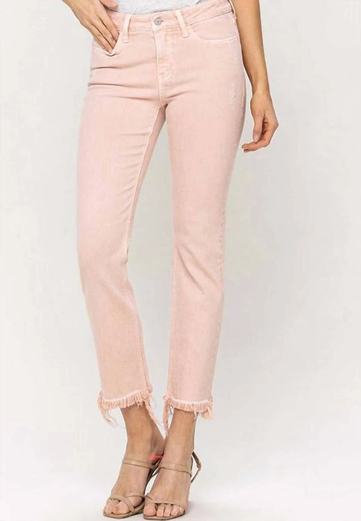 VERVET BY FLYING MONKEY Melissa Mid-Rise Jeans In Powdery Pink 1