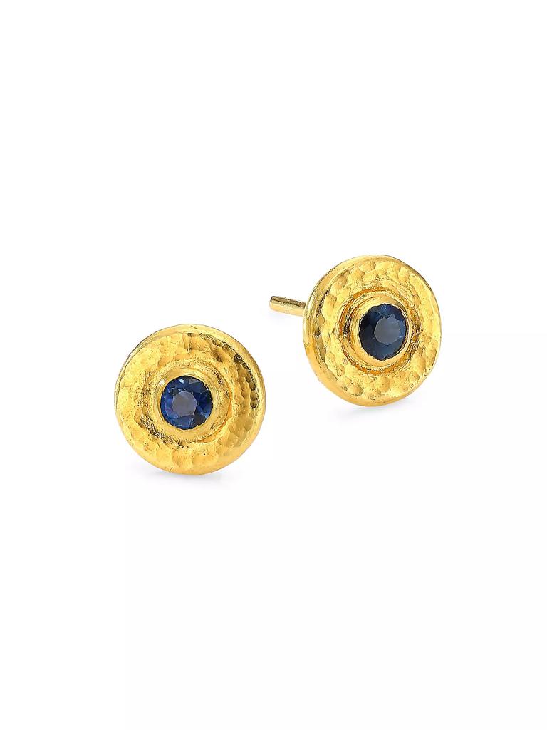 Gurhan Rain 24K Yellow Gold & Blue Sapphire Stud Earrings
