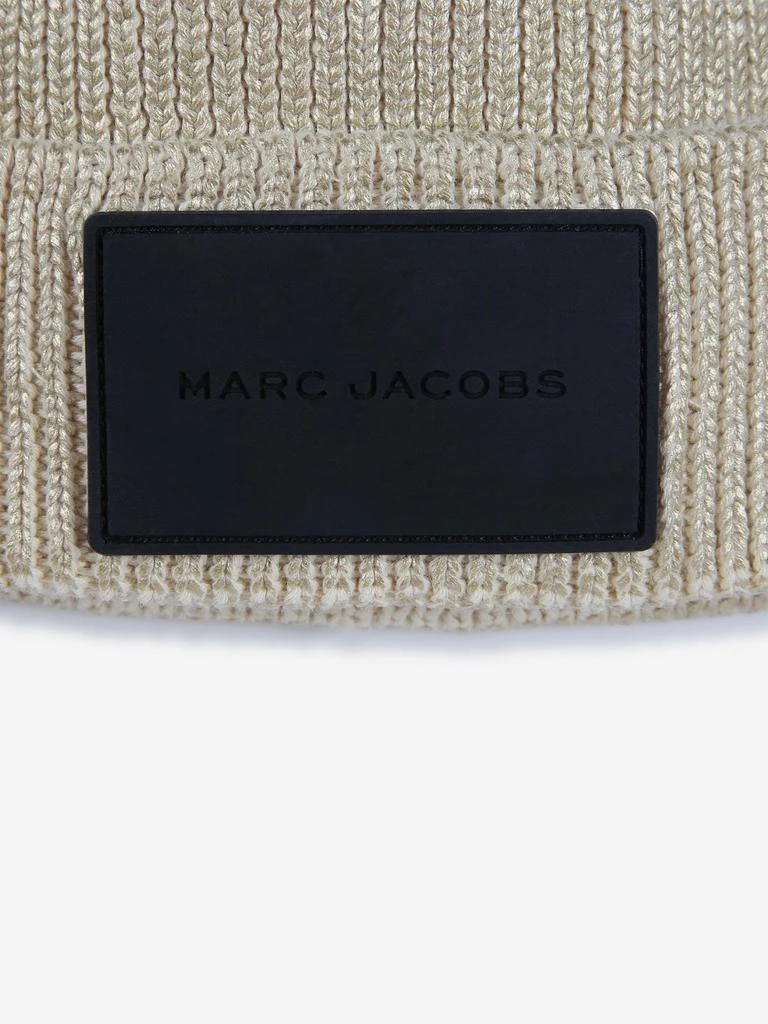 Marc Jacobs MARC JACOBS Girls Knitted Logo Beanie Hat in Gold 4