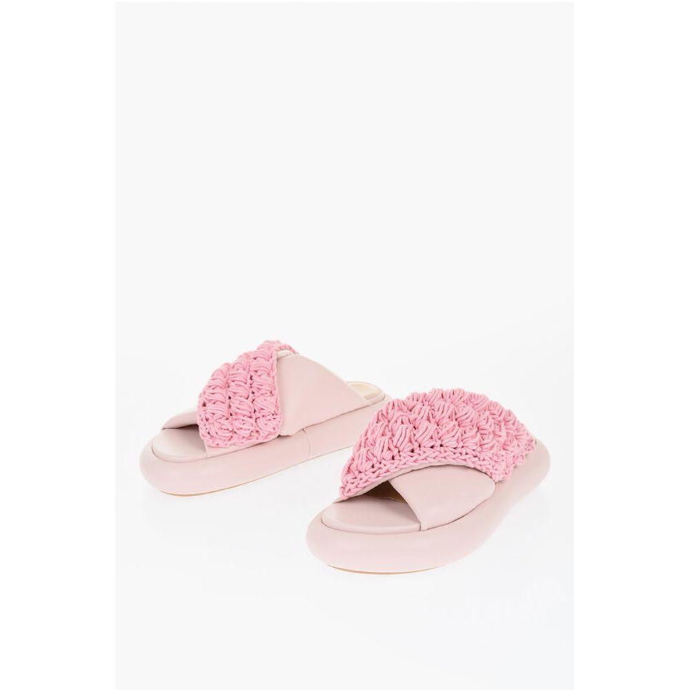JW Anderson J.W.Anderson Criss-Cross Leather Slides With Platform Women's Soles