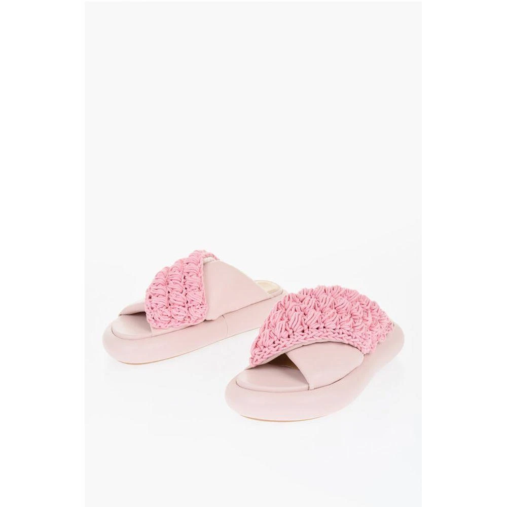 JW Anderson J.W.Anderson Criss-Cross Leather Slides With Platform Women's Soles 1